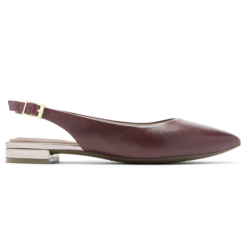 Rockport Slingback For Womens Burgundy - Total Motion Adelyn - DO8705946